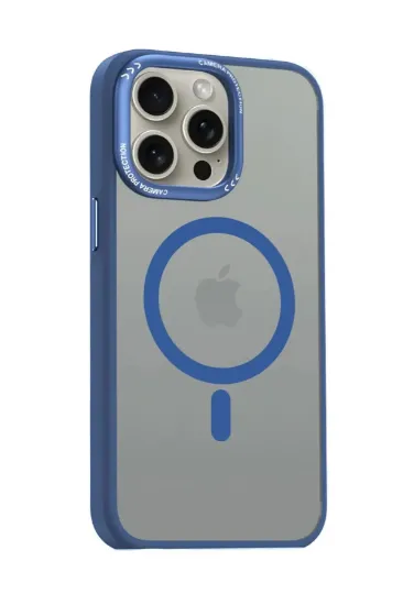 Movenchy iPhone 14 Pro Max Kılıf Radyant Magsafe Kapak - Lacivert resmi