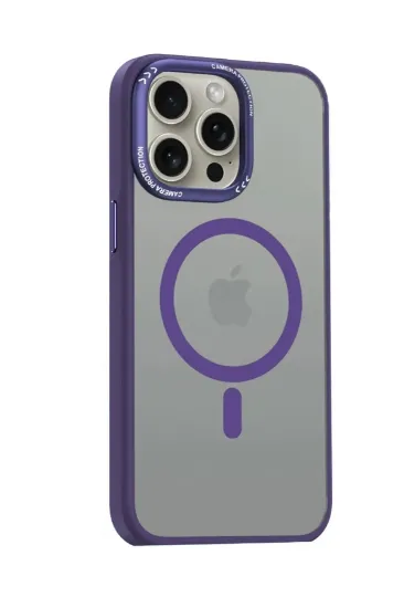 Movenchy iPhone 14 Pro Max Kılıf Radyant Magsafe Kapak - Derin Mor resmi