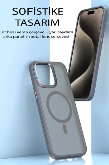 Movenchy iPhone 14 Pro Max Kılıf Radyant Magsafe Kapak - Derin Mor resmi