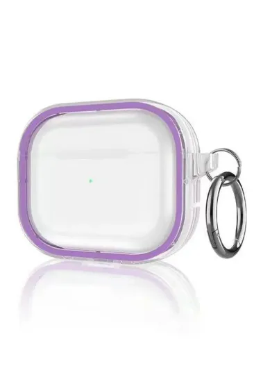 Movenchy Airpods Pro 2 (2.nesil) Shiny Şeffaf Kılıf - Mor resmi