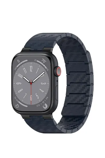 Movenchy Watch 45mm Carbon Steel Kordon - Lacivert resmi