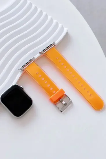 Movenchy Watch 38mm Jelly Silikon Kordon - Turuncu resmi