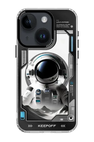 Keep Off iPhone 15 Aerospace Magsafe Kapak - Spaceman resmi