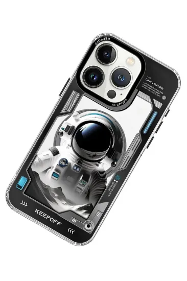 Keep Off iPhone 15 Pro Aerospace Magsafe Kapak - Spaceman resmi