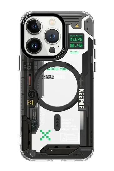 Keep Off iPhone 15 Pro Future Armor Magsafe Kapak - Black Samurai resmi