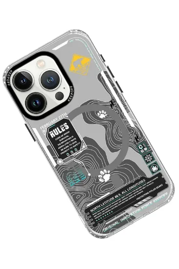 Keep Off iPhone 15 Pro Max Map Magsafe Kapak - Snowfield resmi