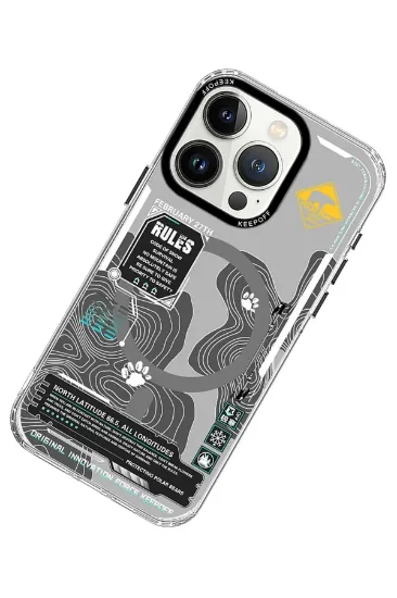Keep Off iPhone 15 Pro Max Map Magsafe Kapak - Snowfield resmi