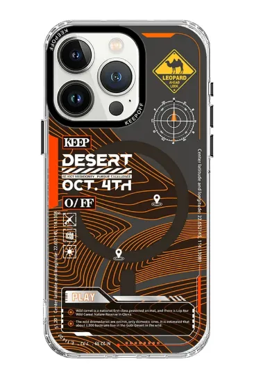 Keep Off iPhone 15 Pro Max Map Magsafe Kapak - Desert resmi