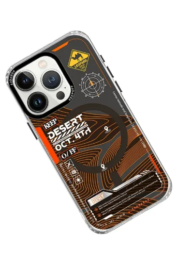 Keep Off iPhone 15 Pro Max Map Magsafe Kapak - Desert resmi