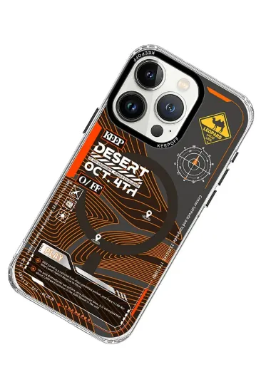 Keep Off iPhone 15 Pro Max Map Magsafe Kapak - Desert resmi