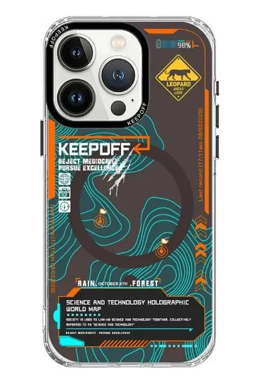 Keep Off iPhone 15 Pro Max Map Magsafe Kapak - Jungle resmi