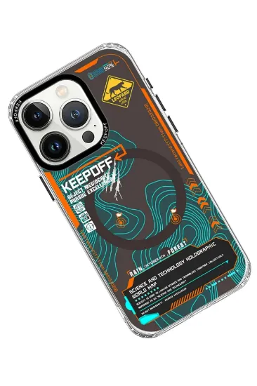 Keep Off iPhone 15 Pro Max Map Magsafe Kapak - Jungle resmi