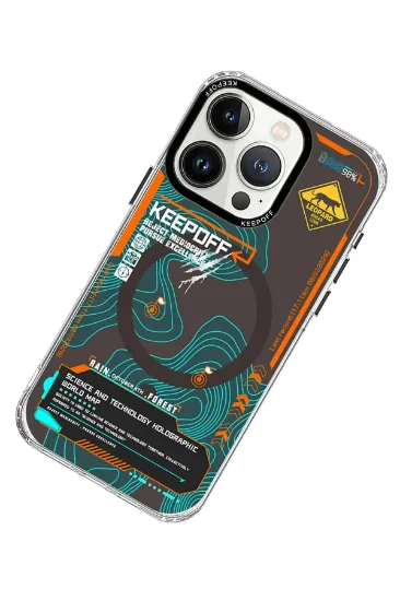 Keep Off iPhone 15 Pro Max Map Magsafe Kapak - Jungle resmi