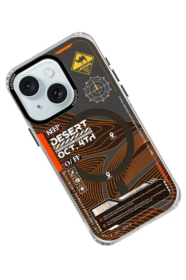 Keep Off iPhone 15 Map Magsafe Kapak - Desert resmi
