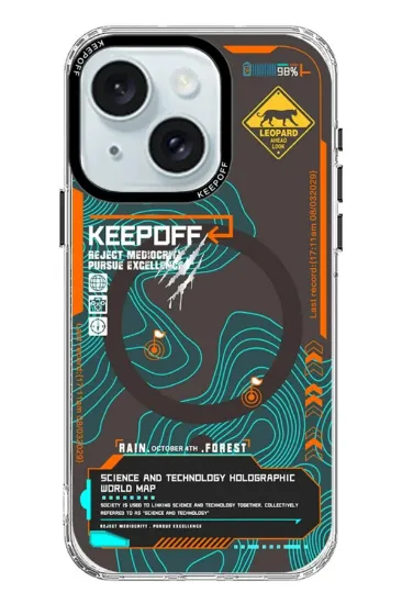Keep Off iPhone 15 Map Magsafe Kapak - Jungle resmi