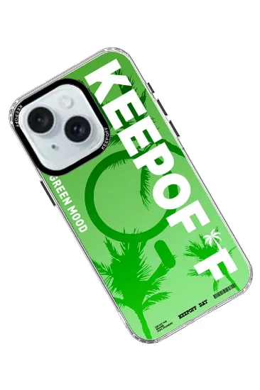 Keep Off iPhone 15 Summer Travel Magsafe Kapak - Green Mood resmi