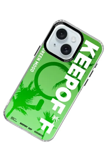Keep Off iPhone 15 Summer Travel Magsafe Kapak - Green Mood resmi