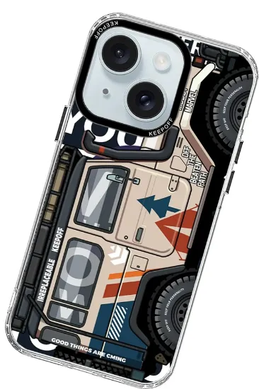 Keep Off iPhone 15 Cross Country Travel Magsafe Kapak - Jungle resmi