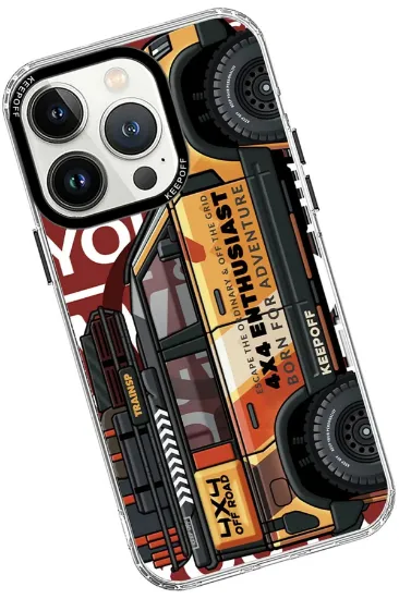 Keep Off iPhone 15 Pro Cross Country Travel Magsafe Kapak - Desert resmi