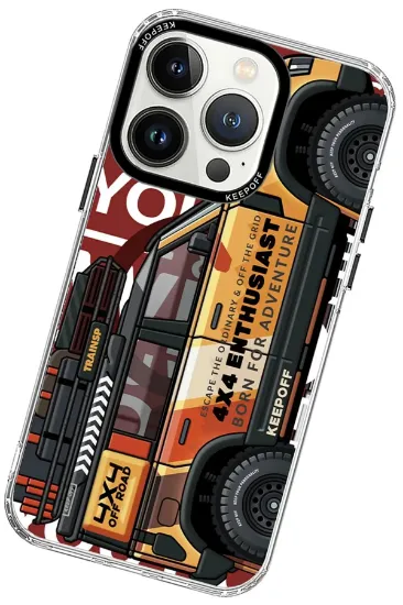 Keep Off iPhone 15 Pro Max Cross Country Travel Magsafe Kapak - Desert resmi