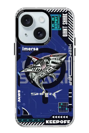 Keep Off iPhone 15 DNA Magsafe Kapak - Men Eating Shark resmi