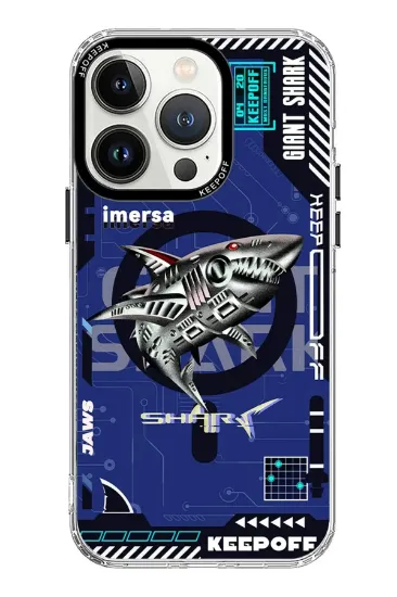 Keep Off iPhone 15 Pro Max DNA Magsafe Kapak - Men Eating Shark resmi