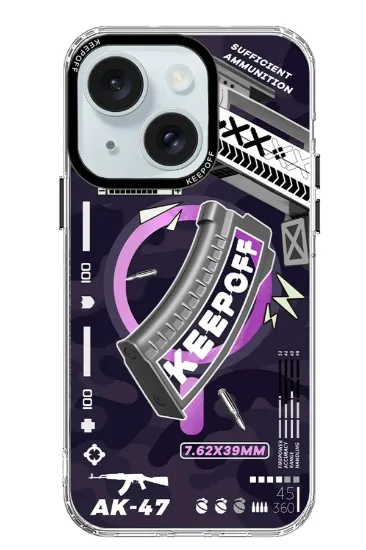 Keep Off iPhone 15 Battlefield Magsafe Kapak - Prepare Ammuniton resmi