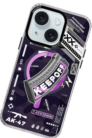 Keep Off iPhone 15 Battlefield Magsafe Kapak - Prepare Ammuniton resmi