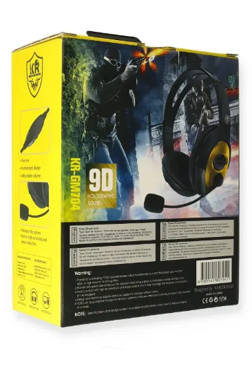 Karler Bass GM704 Kafa Üstü Oyuncu Kulaklık - Sarı resmi