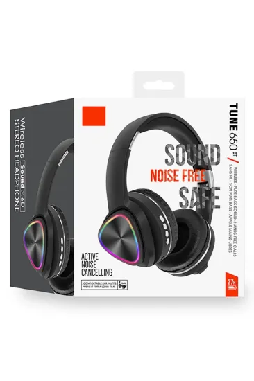 Karler Bass Tune 650 BT RGB Kablosuz Kafaüstü Kulaklık - Siyah resmi