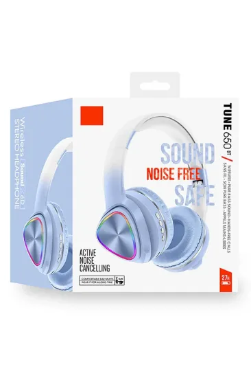 Karler Bass Tune 650 BT RGB Kablosuz Kafaüstü Kulaklık - Mavi resmi