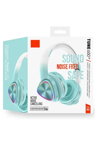 Karler Bass Tune 650 BT RGB Kablosuz Kafaüstü Kulaklık - Yeşil resmi