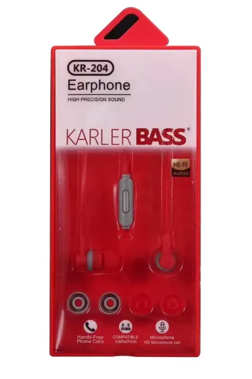 Karler Bass KR-204 Kablolu Kulaklık - Kırmızı resmi