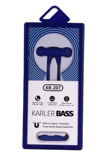 Karler Bass KR-207 Mıknatıslı Kablolu Kulaklık - Lacivert resmi