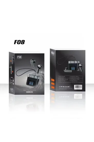 Karler Bass F08 Dijital Şarj Göstergeli TWS Bluetooth Kulaklık - Siyah resmi