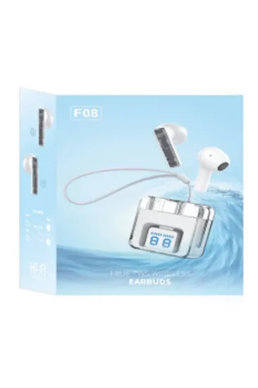 Karler Bass F08 Dijital Şarj Göstergeli TWS Bluetooth Kulaklık - Mavi resmi