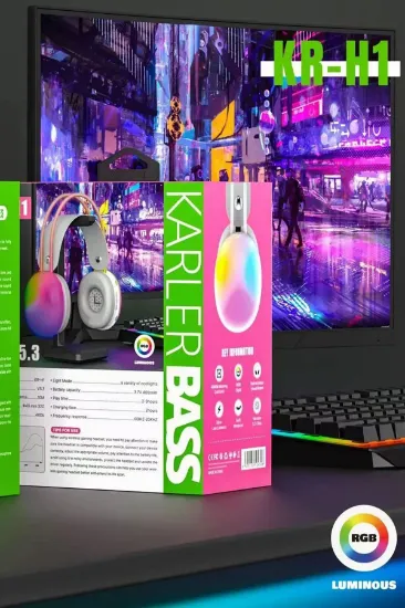 Karler Bass KRH1 RGB Kafaüstü Kablosuz Kulaklık - Siyah resmi