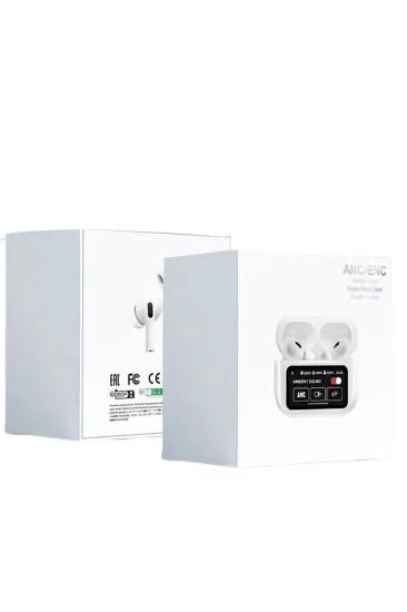 Karler Bass A9 Pro Aktif Gürültü Engelleyici Özellikli Dijital Ekranlı Airpods Bluetooth Kulaklık - Beyaz resmi
