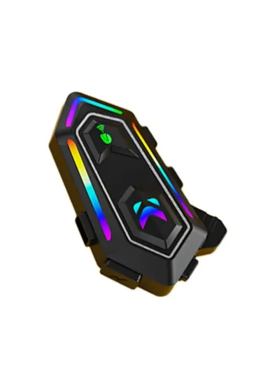 Karler Bass KRM2 RGB Motosiklet Sürücüleri İçin IPX6 Su Geçirmez Özellikli Kablosuz Bluetooth Kulaklık - Siyah resmi