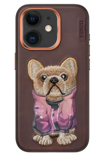 Venco iPhone 11 Cute Desenli Kapak - Koyu Kahve resmi