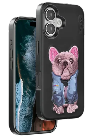 Venco iPhone 16 Cute Desenli Kapak - Siyah resmi