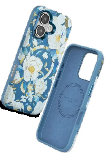Onegif iPhone 16 Flower Series Magsafe Kapak - Mavi resmi