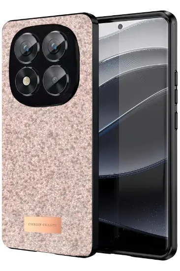 Onegif Xiaomi Redmi Note 14 Pro 5G Bright Simli Kapak - Pembe resmi
