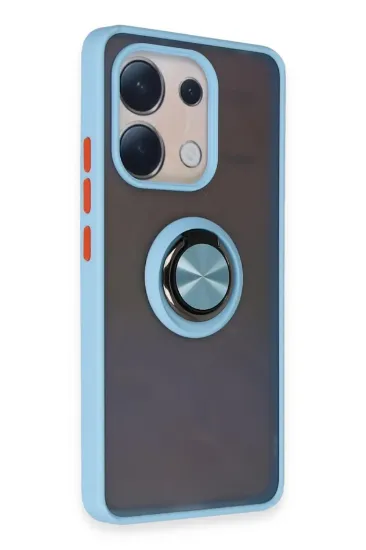 Newface Xiaomi Redmi Note 13 4G Kılıf Montreal Yüzüklü Silikon Kapak - Buz Mavi resmi