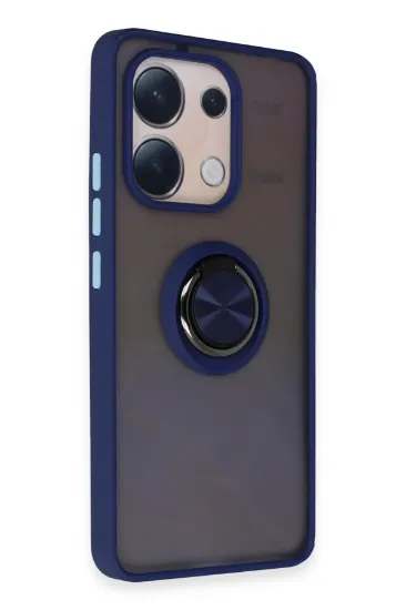 Newface Xiaomi Redmi Note 13 4G Kılıf Montreal Yüzüklü Silikon Kapak - Lacivert resmi