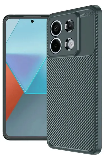 Newface Xiaomi Redmi Note 13 Pro 4G Kılıf Auto Focus Karbon Kapak - Koyu Yeşil resmi