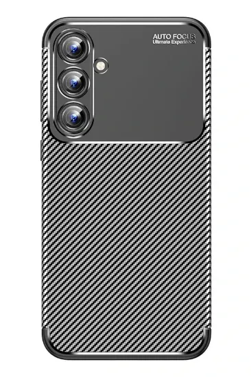 Newface Samsung Galaxy A15 4G Kılıf Auto Focus Karbon Kapak - Siyah resmi