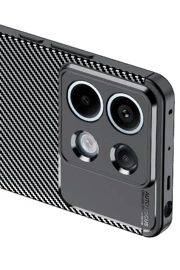 Newface Xiaomi Redmi Note 13 Pro 5G Kılıf Auto Focus Karbon Kapak - Siyah resmi