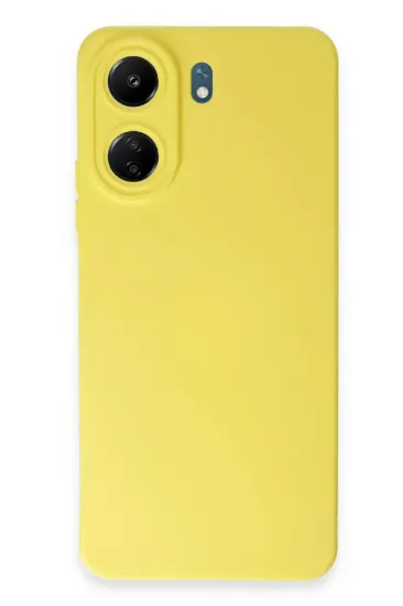 Newface Xiaomi Redmi 13C Kılıf Nano içi Kadife Silikon - Sarı resmi