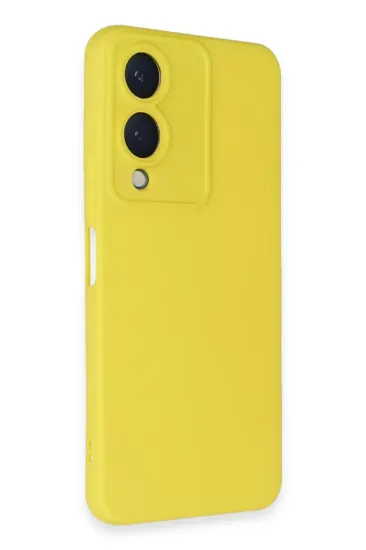 Newface Vivo Y17S Kılıf Nano içi Kadife Silikon - Sarı resmi